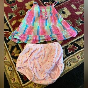 Carter’s 0-3m Plaid Top and Pink Bloomers Bundle